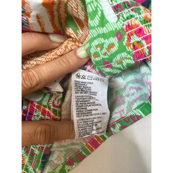 NWT Cleobella Aminah Puff Sleeves Smocked Cropped Top in Print Panama - Picture 8 of 11